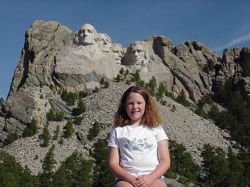 Stephanie in front of Mount Rushmore 2.jpg - 2000 - Mt. Rushmore, SD - Stephanie